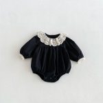 【66-90cm】長袖ロンパース ベビー 可愛い襟 お出かけに - 画像 (6)