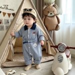 【66-90cm】ロンパース ベビー ベースボール ストライプ - 画像 (10)