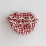 【66-100cm】キュロット ベビー チェック柄 レースフリル - 画像 (4)