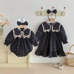 【66-140cm】ワンピースorロンパース 姉妹コーデ フリル リボン - 画像 (14)