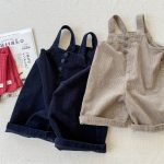 【80-130cm】ワイドサロペット 女の子 ワークテイスト 無地 - 画像 (2)