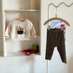 【66-100cm】セットアップ ベビー 刺繍 ボーダー トレーナー レギンス - 画像 (6)
