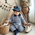 【66-90cm】ロンパース ベビー ベースボール ストライプ - 画像 (8)