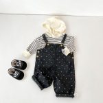 【73-110cm】サロペット ベビー オシャレ デニム ドット - 画像 (4)