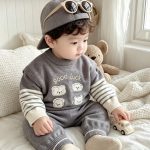 【66-90cm】セットアップ ベビー クマセーター＆レギン トレンド - 画像 (12)