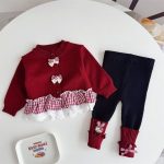 【66-90cm】カーディガン&レギンス ベビー 可愛い 蝶結び - 画像 (9)