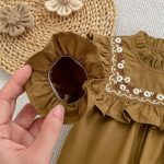 【66-130cm】ロンパースor長袖ワンピース 女の子 姉妹コーデ 刺繍入り - 画像 (15)