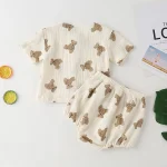 【66-90cm】セットアップ ベビー 熊柄 かわいい - 画像 (4)