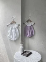 【66-90cm】ロンパース ベビー レース襟 ノースリープ - 画像 (17)