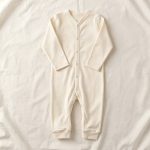 【66-90cm】オールインワン ベビー服 ナチュラル 無地 - 画像 (3)