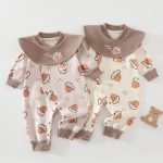 【52-66cm】ロンパース ベビー 松ぼっくり柄 シンプル - 画像 (8)