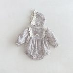 【66-90cm】ロンパース ベビー フラワー フリル - 画像 (4)