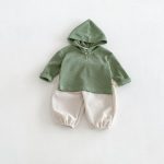 【73-120cm】トップス ベビー ワッフル 無地 フード付き - 画像 (7)