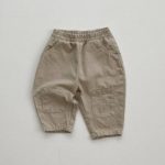 【73-100cm】ワイドパンツ ベビー 無地 ベーシック カジュアル - 画像 (3)