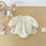 【66-90cm】ロンパース ベビー プリンセス レース - 画像 (8)