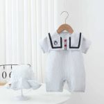 【66-90cm】ロンパース ベビー ストライプ セーラー - 画像 (9)