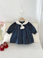 【73-110cm】ワンピース ベビー ネクタイ ストライプ - 画像 (7)