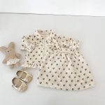 【73-110cm】ワンピース 女の子 コーデュロイ ドット - 画像 (10)