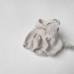 【66-100cm】ロンパースorワンピース ベビー ノースリーブ チェック - 画像 (5)