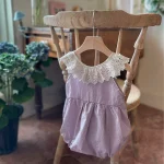 【66-90cm】ロンパース ベビー レース襟 ノースリープ - 画像 (15)