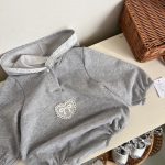 【66-90cm】ロンパース ベビー レース フード付き スウェット風 - 画像 (8)