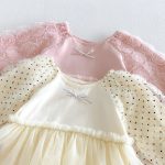 【66-90cm】ロンパース ベビー ローズ ドット チュール - 画像 (11)