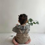 【66-90cm】ロンパース ベビー 韓国風 ブルー花柄 - 画像 (8)