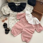 【66-90cm】オールインワン ベビー フリル襟 ドット - 画像 (6)