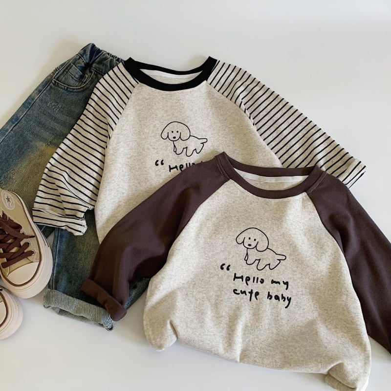 c7f9101d0fb1e03a127a3db686593761.jpg 【90-140cm】長袖Tシャツ キッズ ボーダー柄 男女兼用 - 画像 (1)