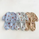 【80-130cm】セットアップ  男の子 熊プリント カートゥーン - 画像 (12)