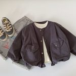 【80-130cm】 アウター 男の子 ジャケット ブルゾン スタジャン風 - 画像 (4)