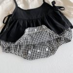 【66-120cm】ロンパースorワンピース ベビー キャミ格子柄 - 画像 (18)
