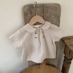 【80-130cm】半袖Ｔシャツ 女の子 折り襟 無地 シンプル - 画像 (4)
