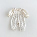 【66-90cm】ロンパース ベビー レイヤード フラワー柄 - 画像 (3)
