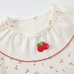 【66-90cm】ロンパース ベビー チェリー柄 フリル - 画像 (6)
