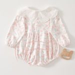 【66-90cm】ロンパース 可愛い ピンク ローズ 肌に優しい ベビー服 - 画像 (3)