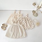 【73-110cm】ワンピース 女の子 コーデュロイ ドット