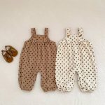 【73-100cm】サロペット ベビー ドット コーデュロイ - 画像 (2)