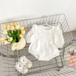 【66-90cm】ロンパース ベビー リボン付き スウィート - 画像 (5)