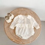 【66-90cm】ロンパース プリンセス フラワー 刺繡 ベビー服 - 画像 (3)