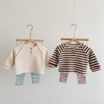 【73-100cm】長袖Ｔシャツ キッズ スリーブ ボーダー ニット 裏起毛 - 画像 (5)
