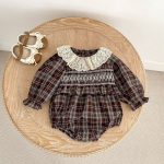 【66-130cm】ロンパースorワンピース ベビー レトロ チェック - 画像 (8)