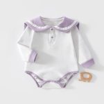 【66-90cm】ロンパース ベビー ボーダー セーラー - 画像 (5)
