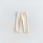 【73-100cm】レギンス ベビー リボン付き スウィート - 画像 (3)