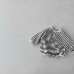 【66-90cm】ロンパース ベビー 韓国風 ボーダー柄 - 画像 (4)