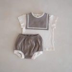 【66-90cm】セットアップ ベビー セーラー風 カラーバリ - 画像 (8)