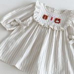 【73-110cm】ワンピース 女の子 ストライプ クマ柄 - 画像 (13)