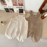 【66-100cm】サロペット ベビー ポケット付き 無地 - 画像 (11)