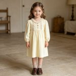 【66-130cm】ロンパースorワンピース 女の子 姉妹服 クリーム パフスリーブ - 画像 (5)