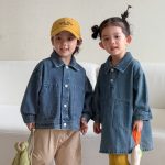 【80-150cm】ジャケットorワンピース キッズ デニム トレンド - 画像 (3)